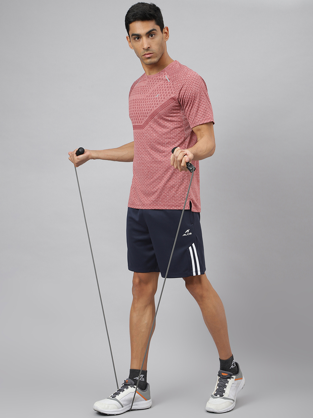 Alcis Men Heather Anti-Static Slim-Fit Round Neck Distance Running T-Shirt (5)