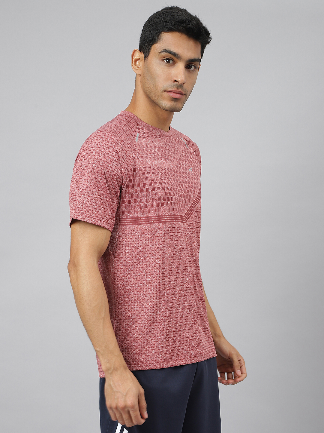 Alcis Men Heather Anti-Static Slim-Fit Round Neck Distance Running T-Shirt (6)