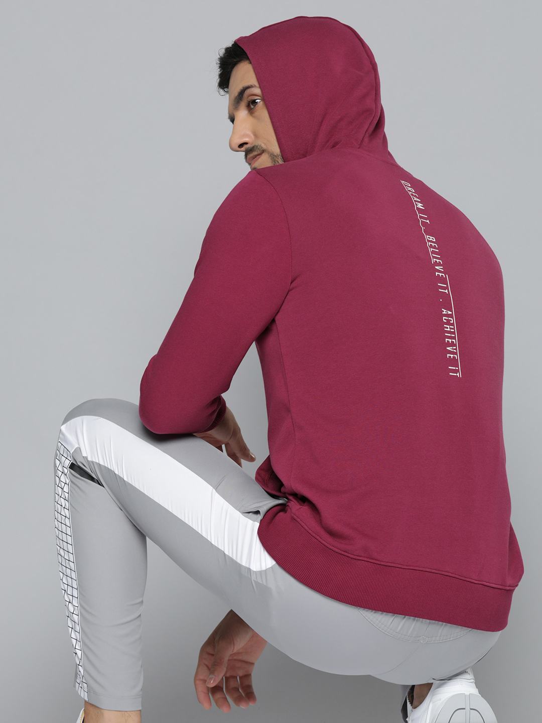 Alcis Men Maroon Hooded Sweatshirt (4)
