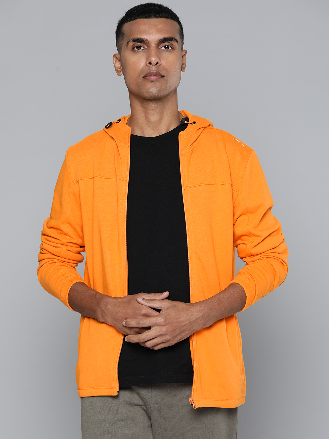 Men Mustard Yellow Solid Bomber Jacket
