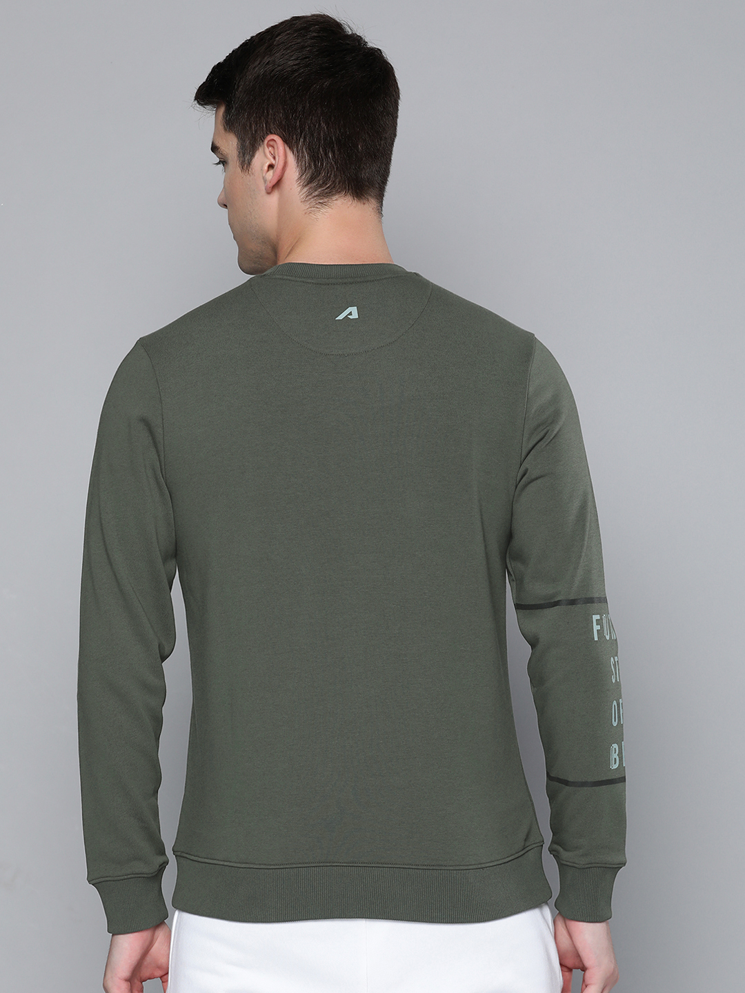 Alcis Men Olive Green Printed Sweatshirt (4)