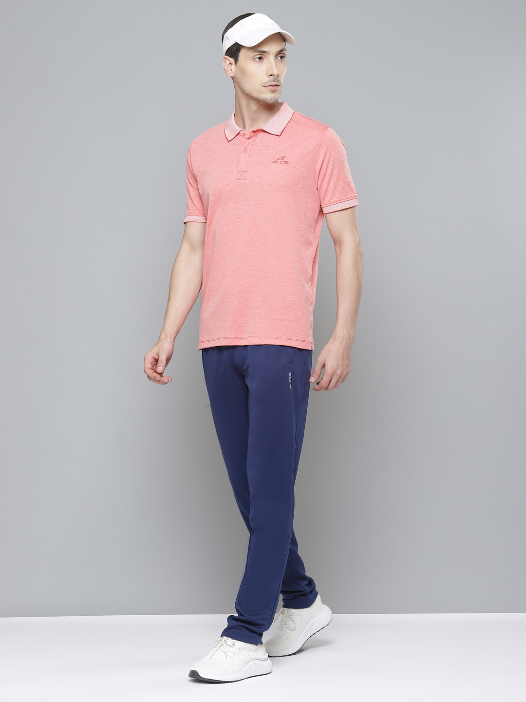 Alcis Men Peach-Coloured Solid Polo Collar T-shirt (4)