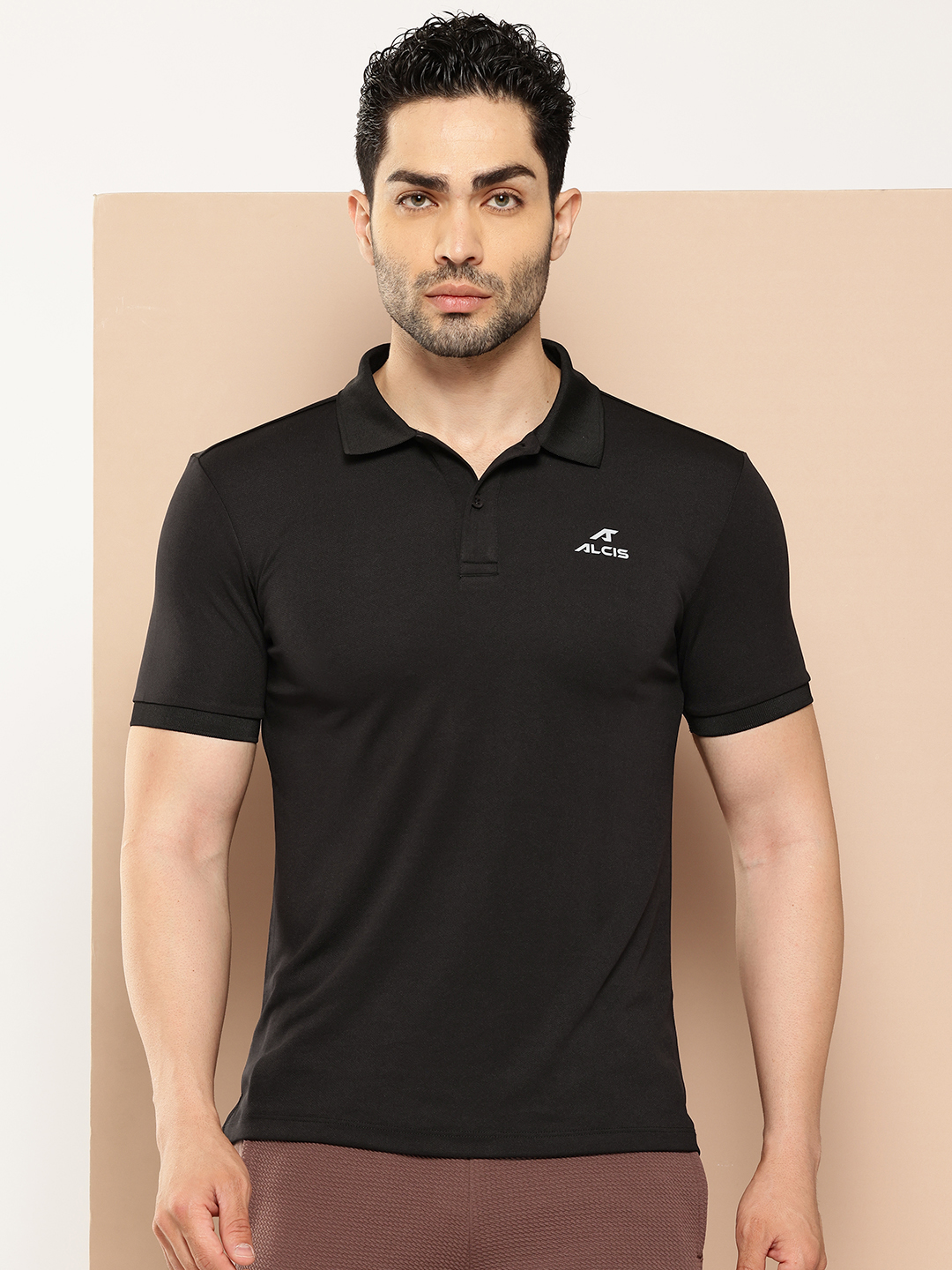 Men Polo Collar Dry Tech Slim Fit Sports T-shirt