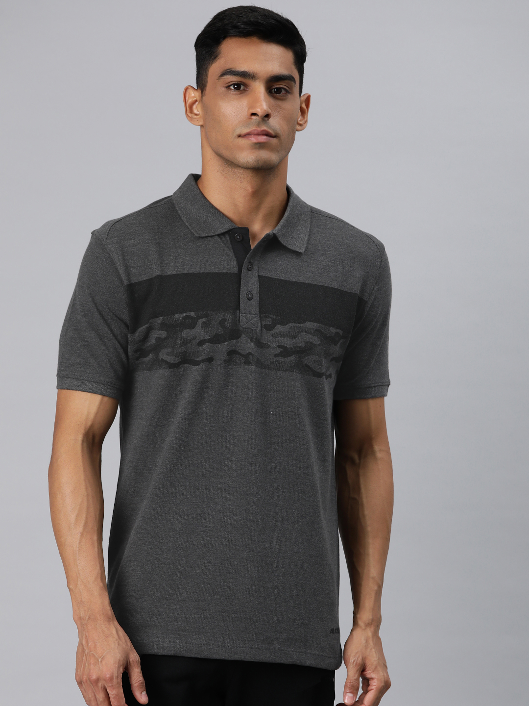 Men Printed Polo Collar T-shirt