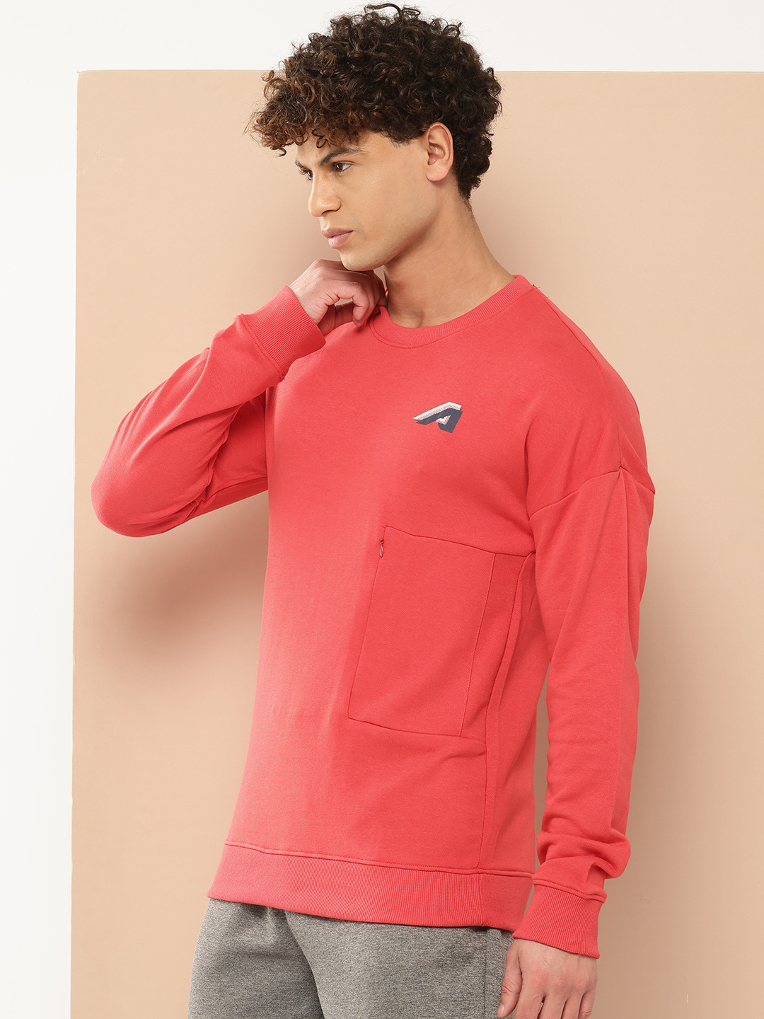 Alcis Men Red Solid Sweatshirt (2)