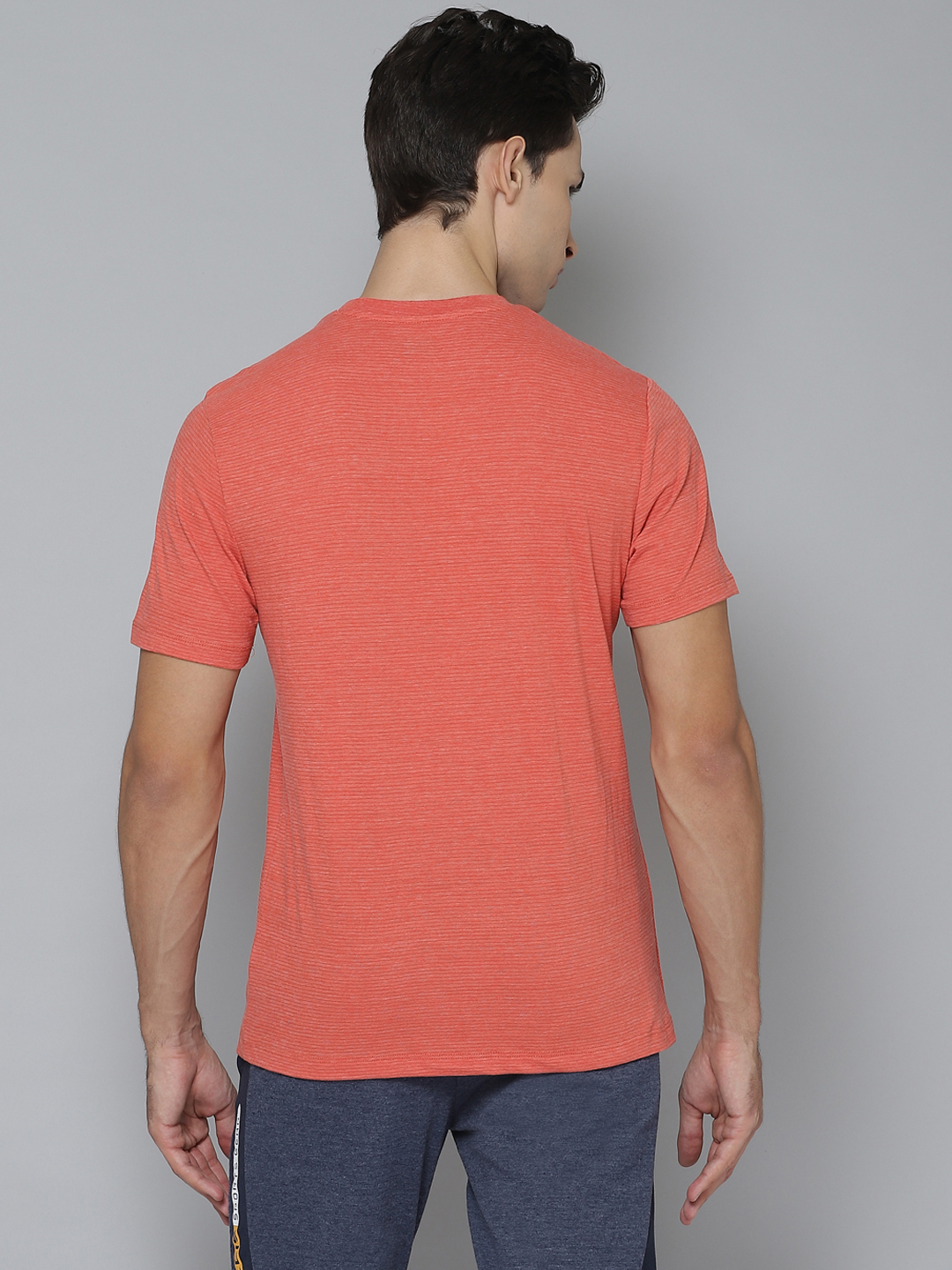 Alcis Men Rust Orange & White Printed Round Neck T-shirt (3)