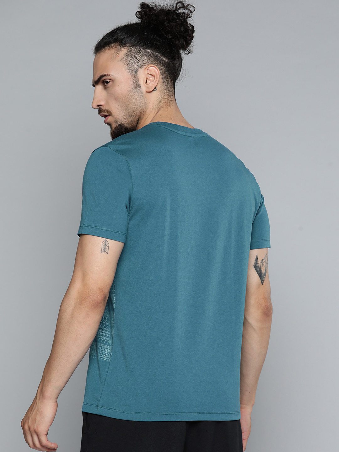 Alcis Men Teal Blue Typography Printed Slim Fit Gym T-shirt (3)