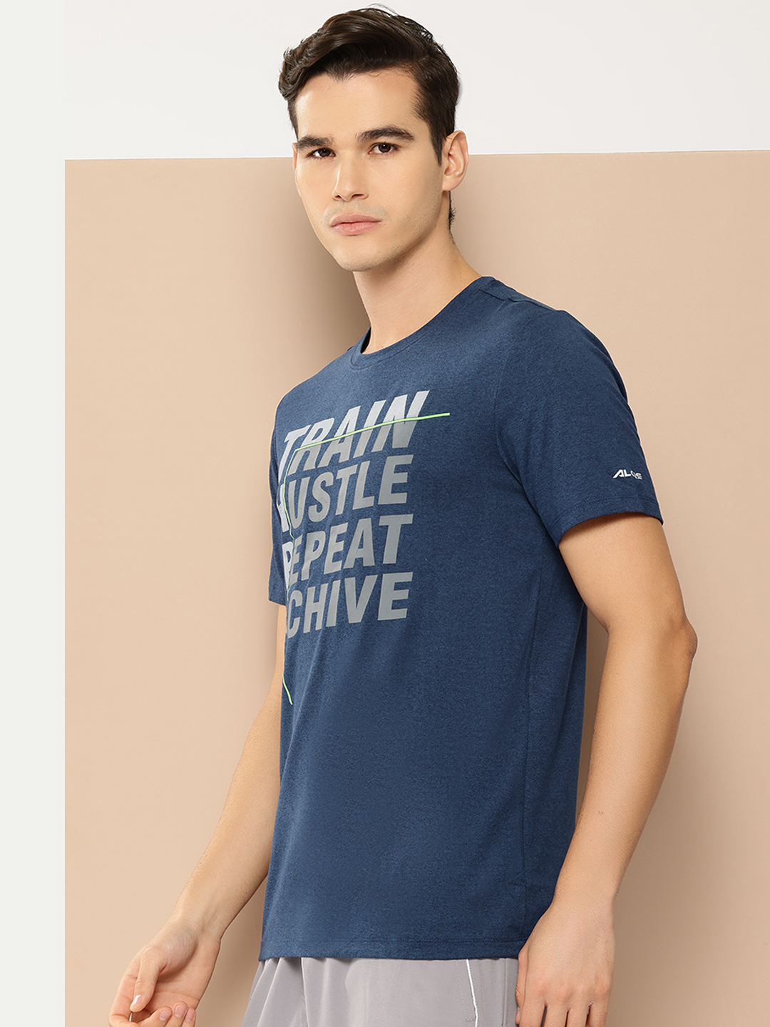 Alcis Men Typography Printed Dry Tech Slim Fit T-shirt (2)