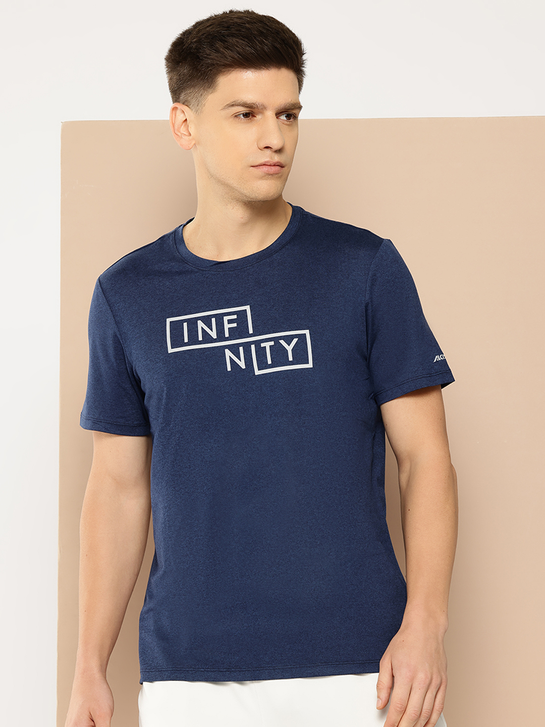 Men Typography Printed Dry Tech Slim Fit T-shirt