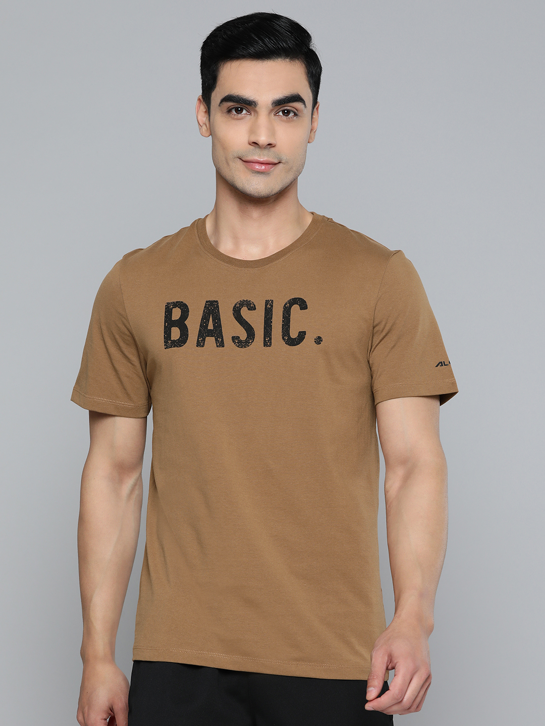 Men Typography Printed Dry Tech Sports T-shirt
