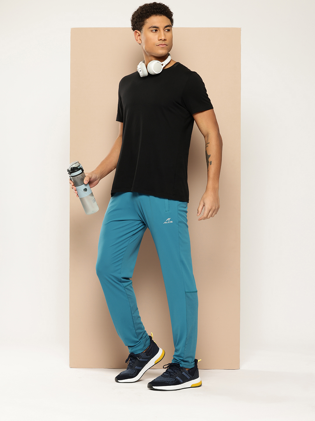 Alcis Men Typography Printed Slim Fit Anti-Statix & Drytech+ Sports Track Pants (4)