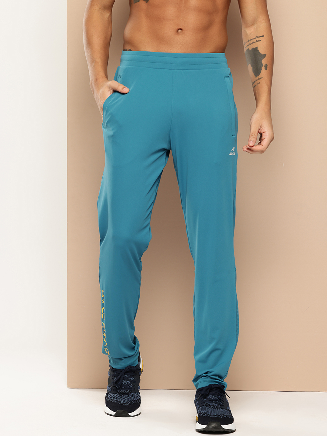 Alcis Men Typography Printed Slim Fit Anti-Statix & Drytech+ Sports Track Pants (1)