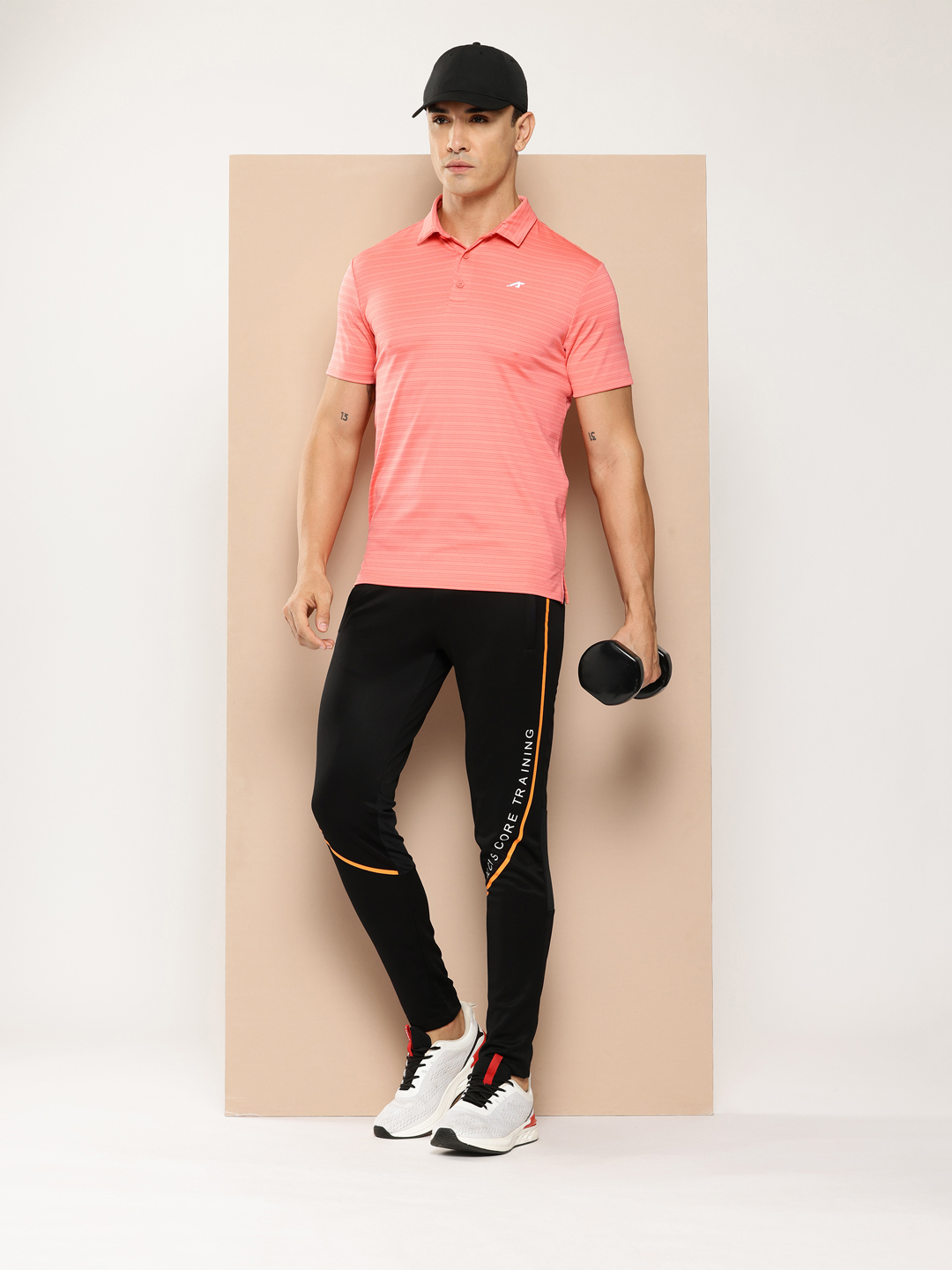Alcis Peach Printed Polo Collar Golf Polo Neck T-shirt (4)