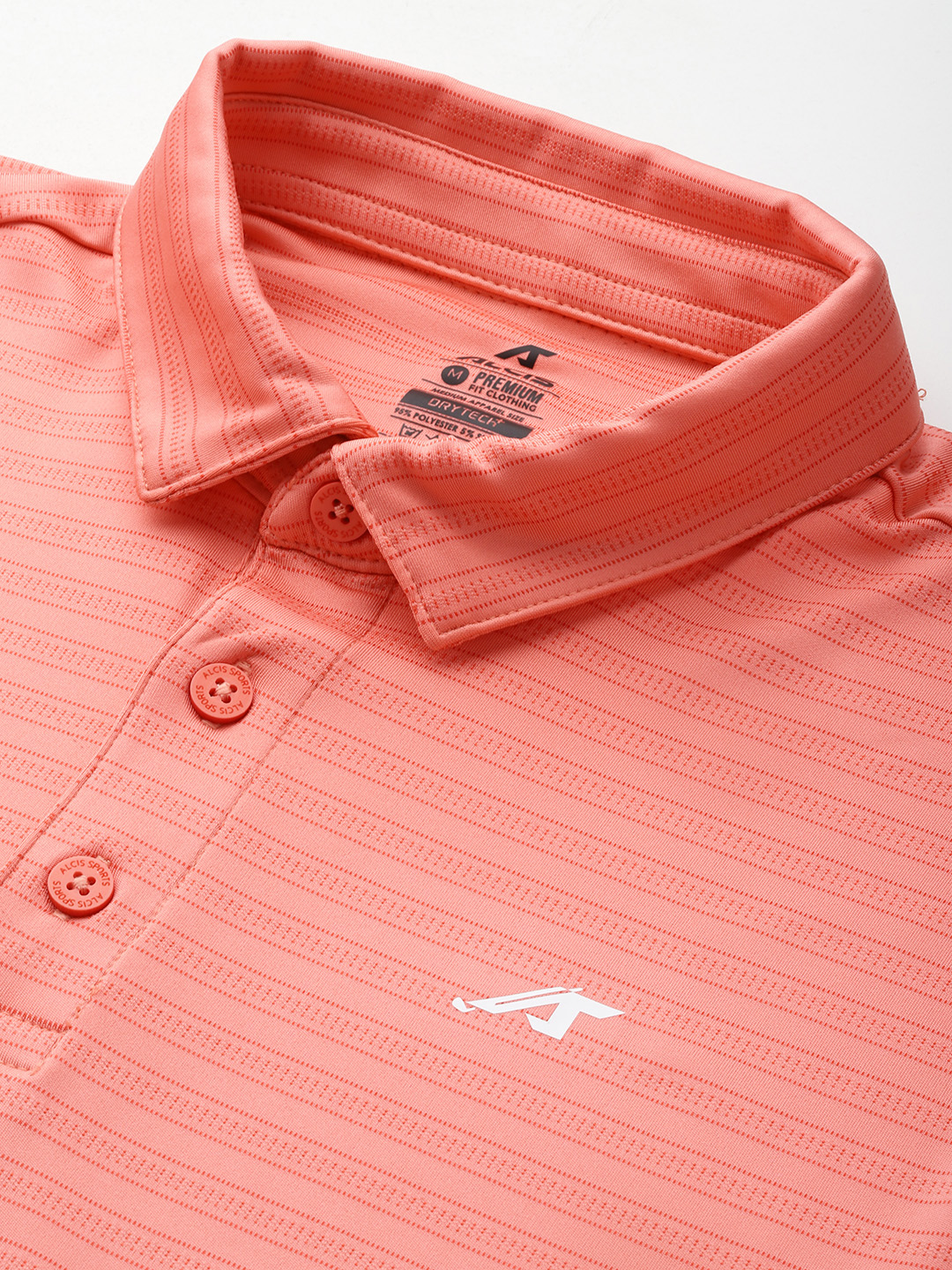 Alcis Peach Printed Polo Collar Golf Polo Neck T-shirt (5)