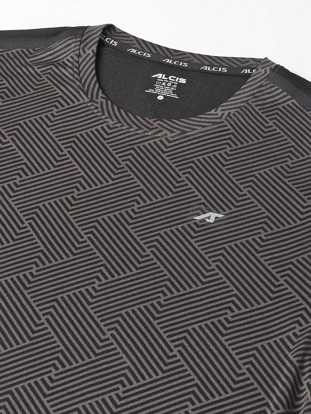 Alcis Printed Slim Fit Anti-Static Round Neck T-shirt (10)
