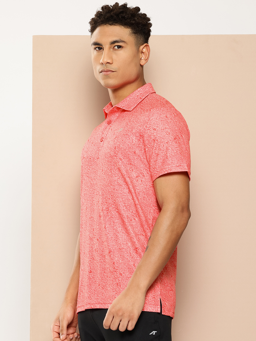Alcis Red Printed Polo Collar Golf Polo Neck T-shirt (2)