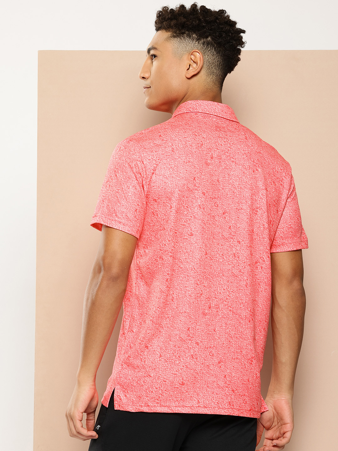 Alcis Red Printed Polo Collar Golf Polo Neck T-shirt (3)