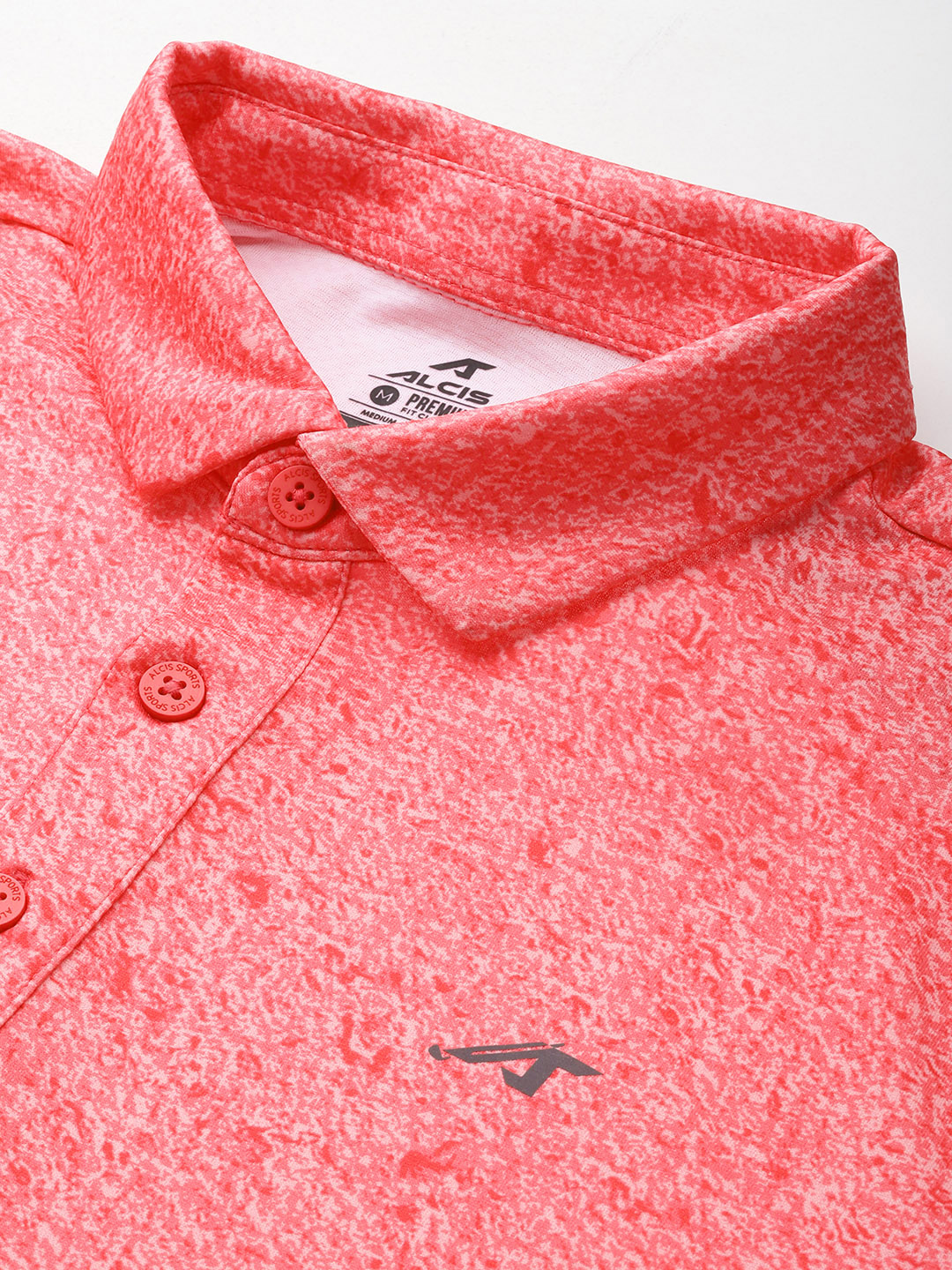 Alcis Red Printed Polo Collar Golf Polo Neck T-shirt (5)