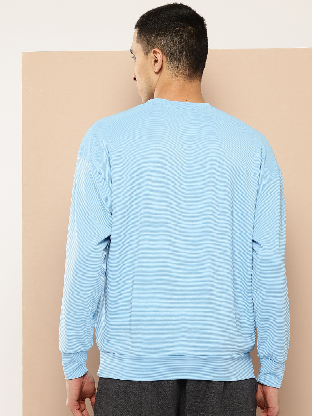 Alcis Solid Drop Shoulder Sleeve Sweatshirt  with Typography Detail (3)
