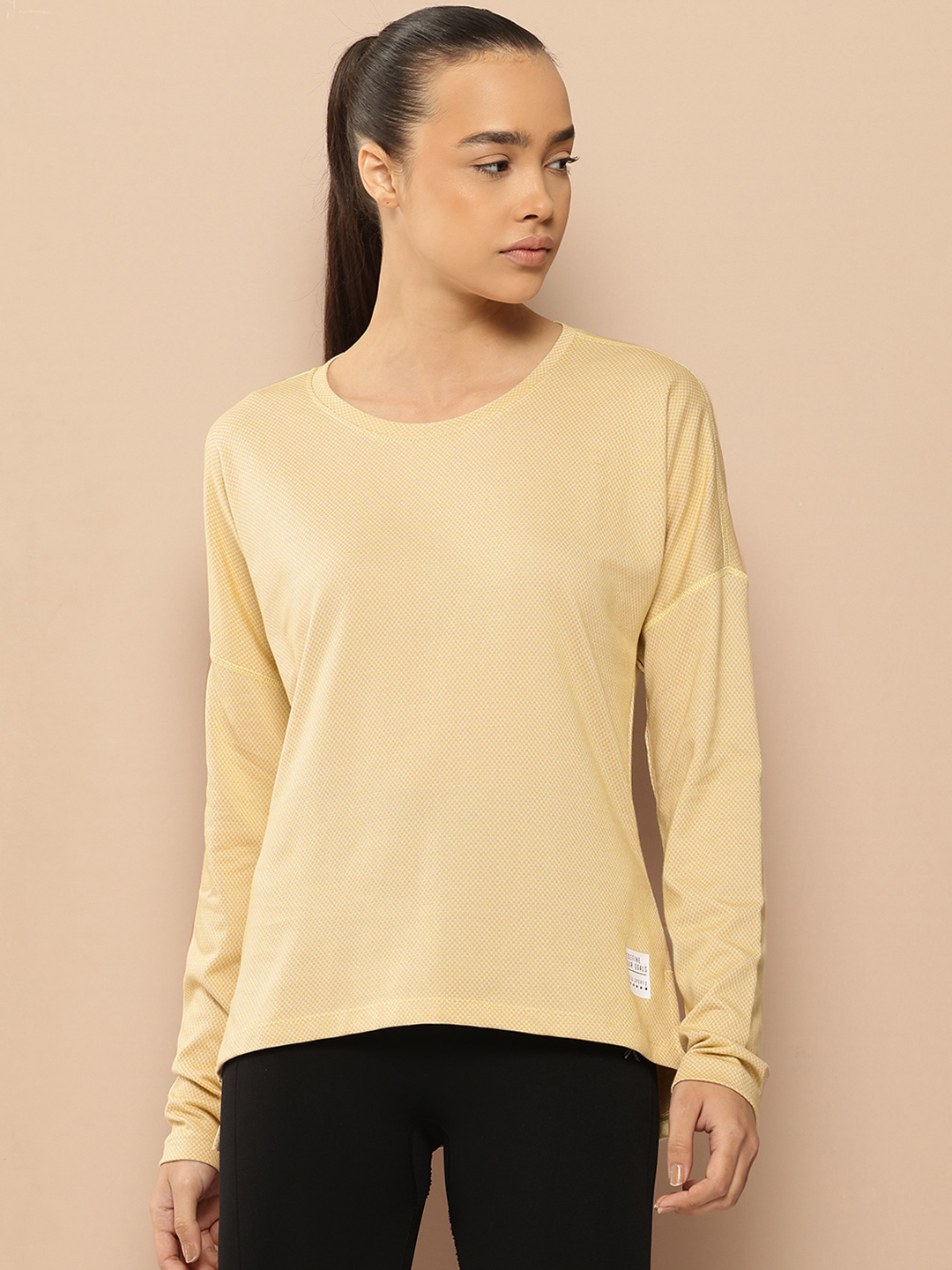 Alcis Solid Drop-Shoulder Sleeves T-shirt