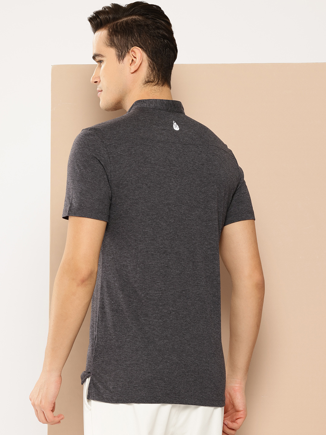 Alcis Solid T-shirt with Brand Logo Detail (3)
