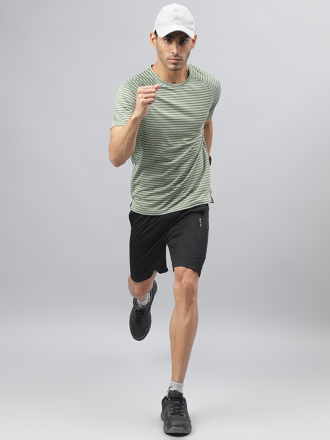 Alcis Striped Slim Fit Anti-Static Round Neck T-shirt (4)