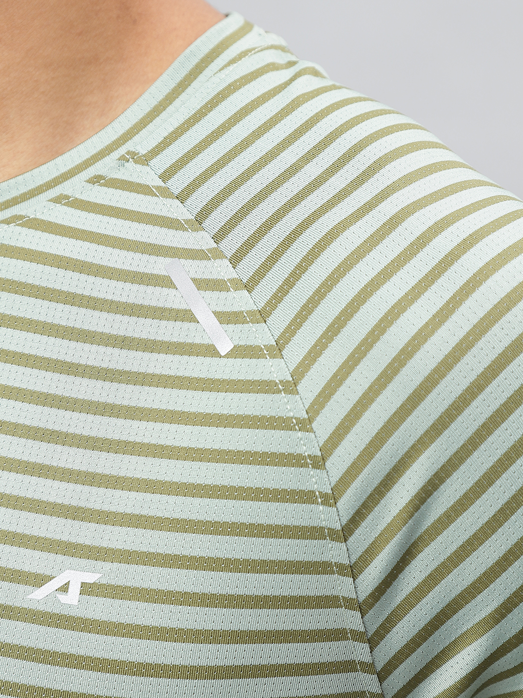 Alcis Striped Slim Fit Anti-Static Round Neck T-shirt (8)