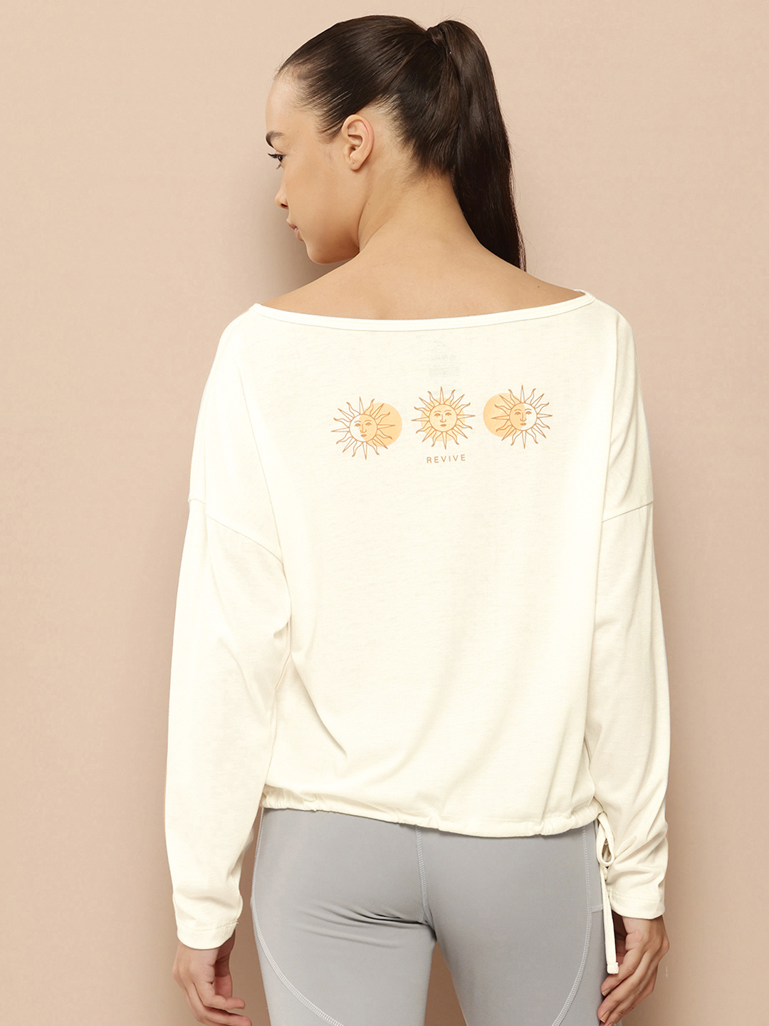 Alcis Typography Detail Drop-Shoulder Sleeves Yoga T-shirt (3)