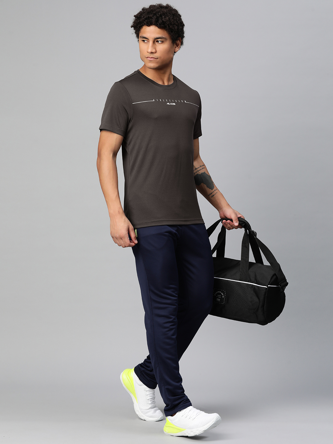 Alcis Typography Printed Anti Static Slim Fit Round Neck T-shirt (4)