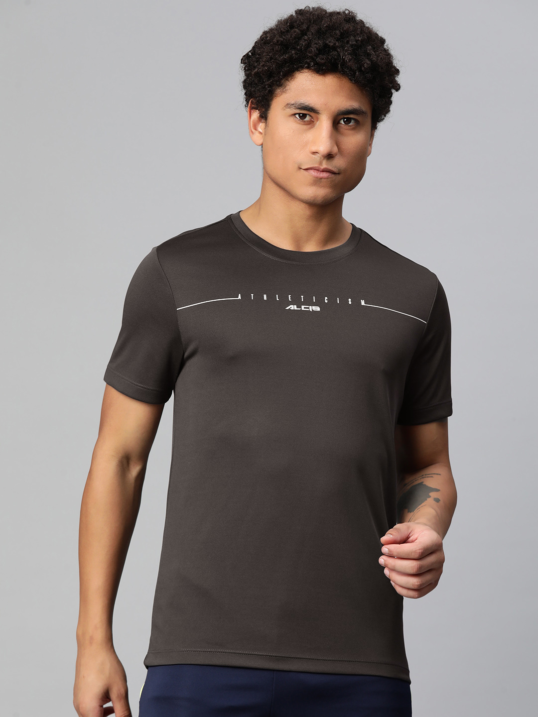 Typography Printed Anti Static Slim Fit Round Neck T-shirt