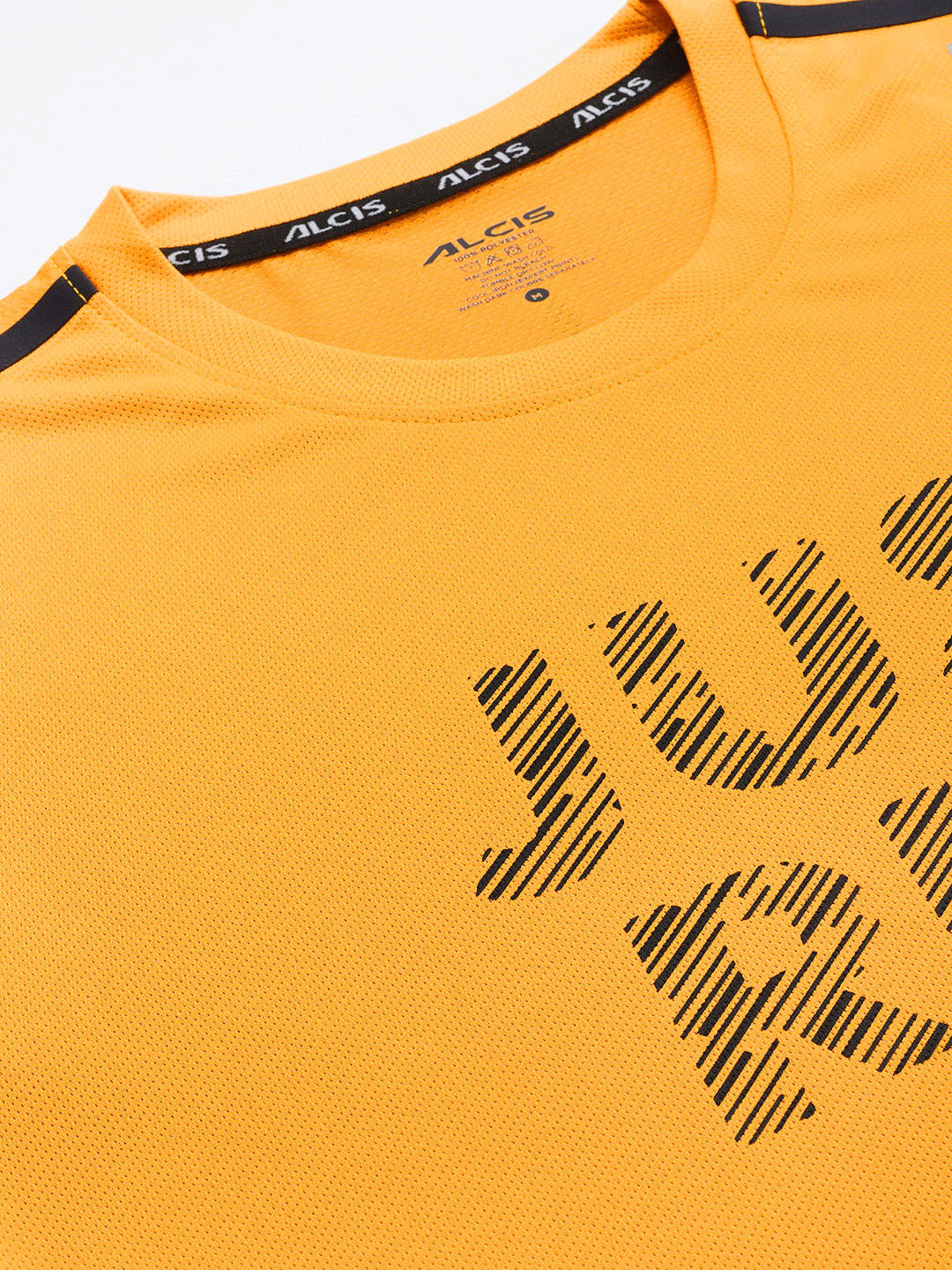 Alcis Typography Printed Anti Static Slim Fit Sports Round Neck T-shirt (5)