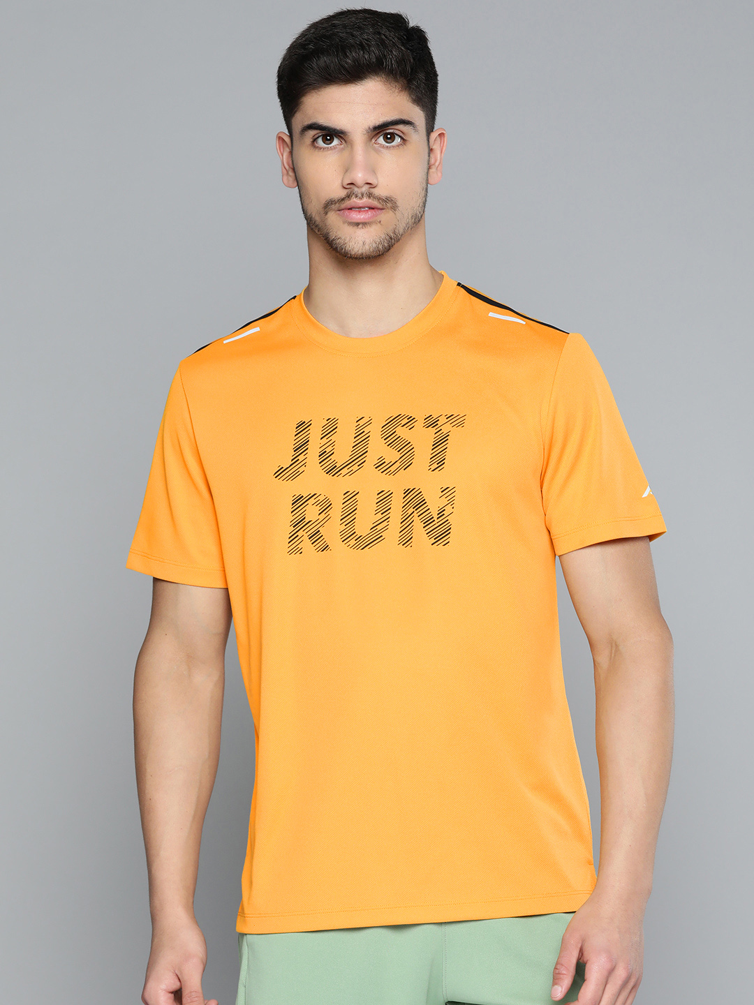 Typography Printed Anti Static Slim Fit Sports Round Neck T-shirt