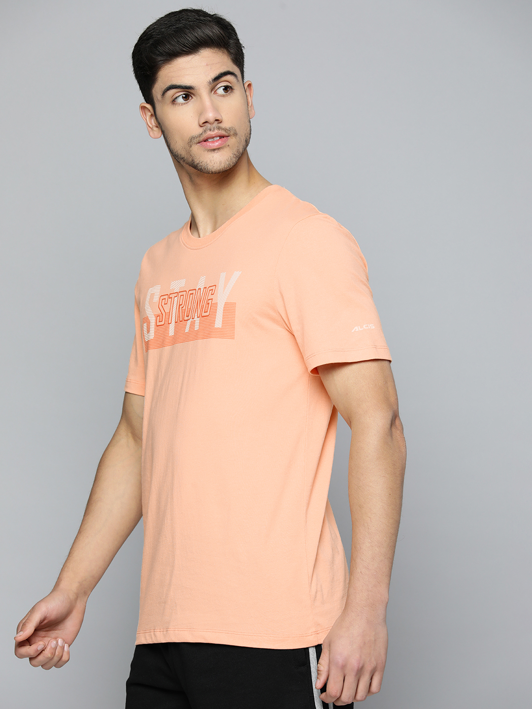 Alcis Typography Printed Anti Static Slim Fit Sports T-shirt (2)