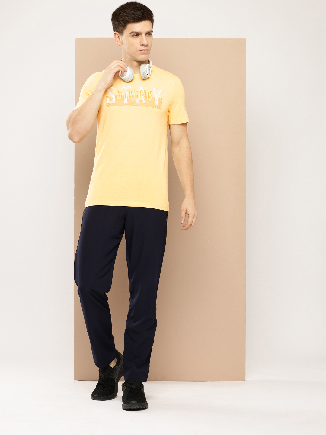 Alcis Typography Printed Anti Static Slim Fit Sports T-shirt (4)