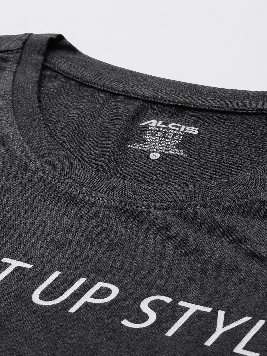 Alcis Typography Printed Anti Static Slim Fit T-shirt (5)
