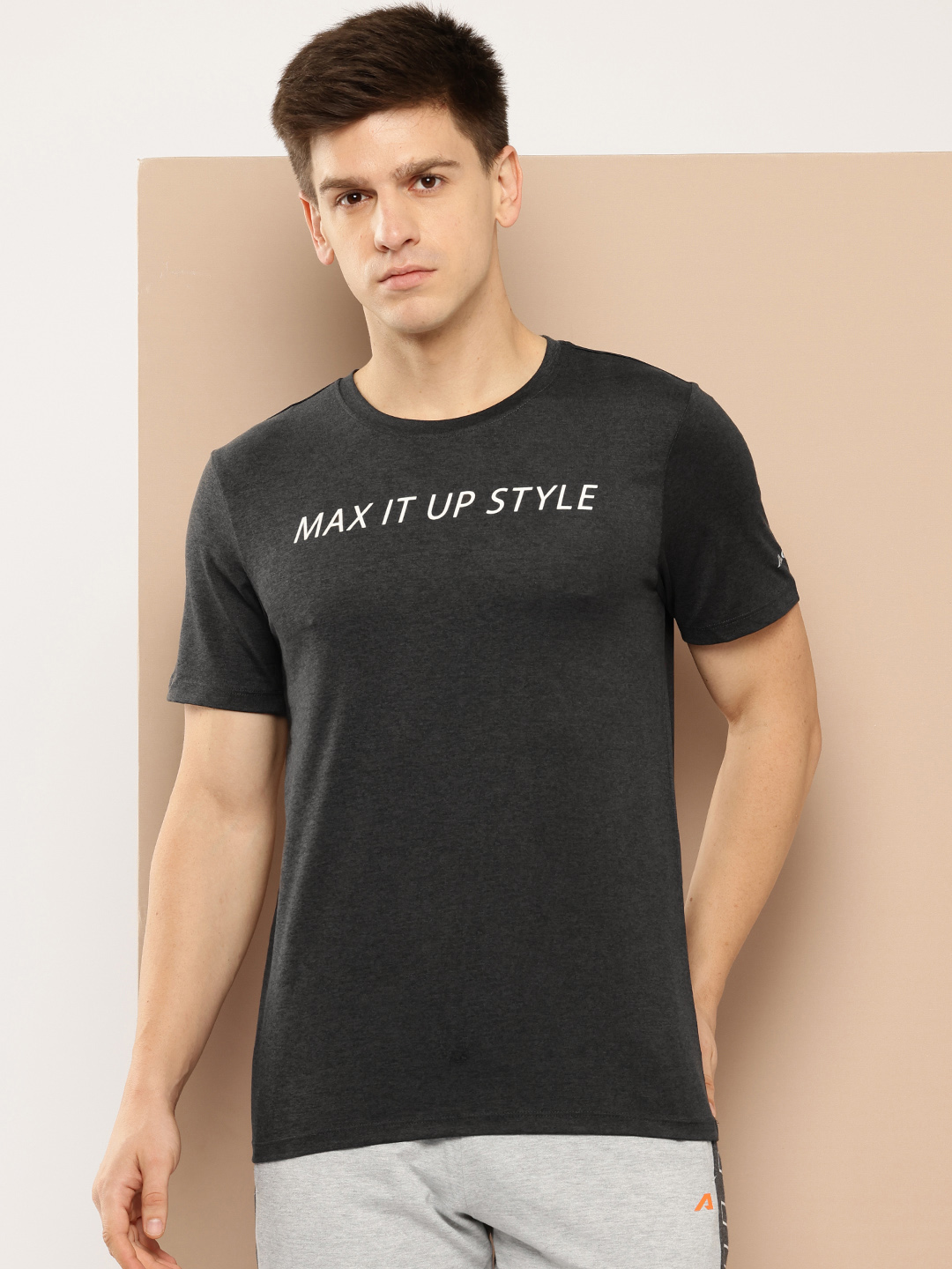 Alcis Typography Printed Anti Static Slim Fit T-shirt