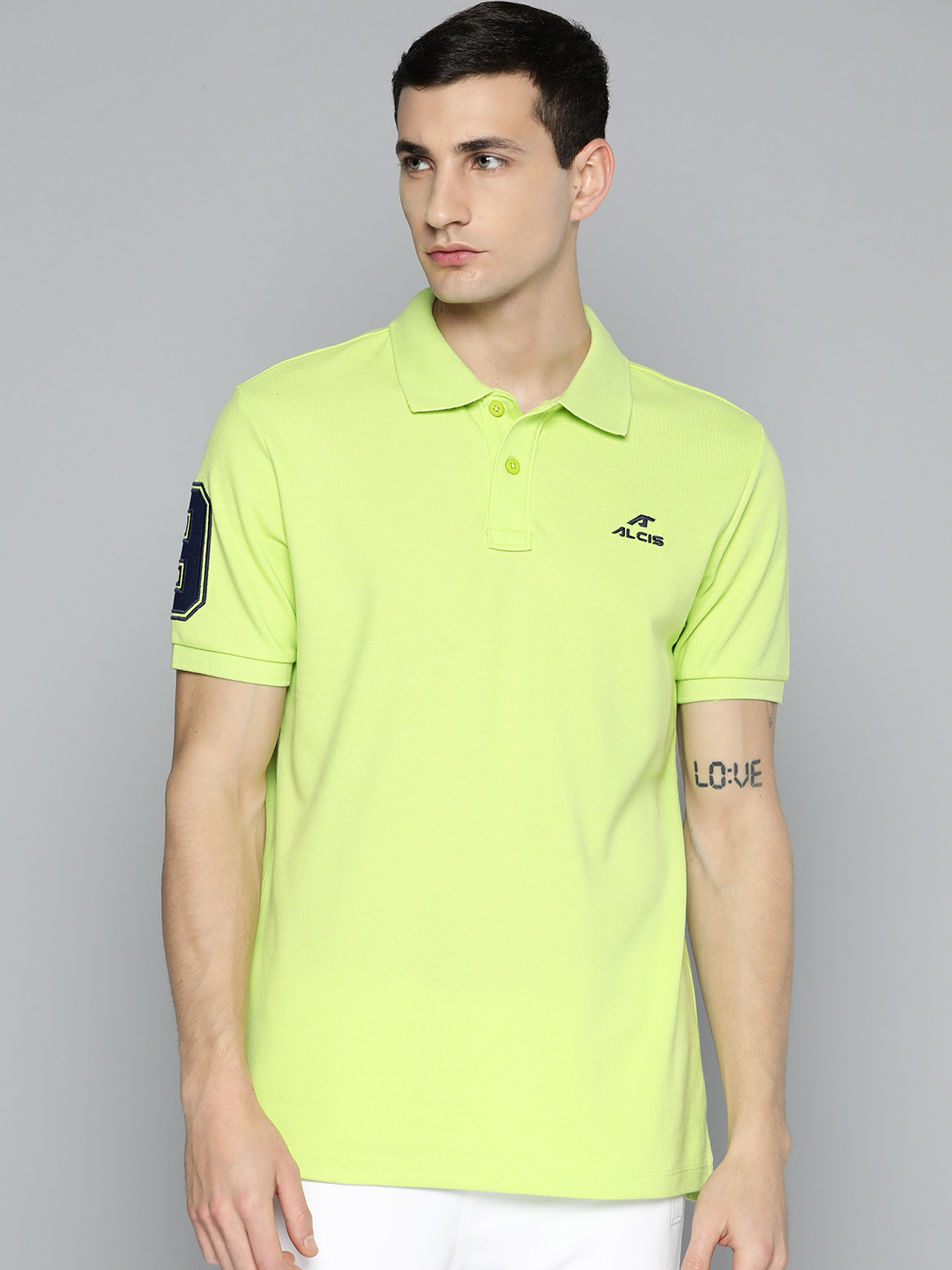 Typography Printed Polo Collar Regular Fit T-shirt