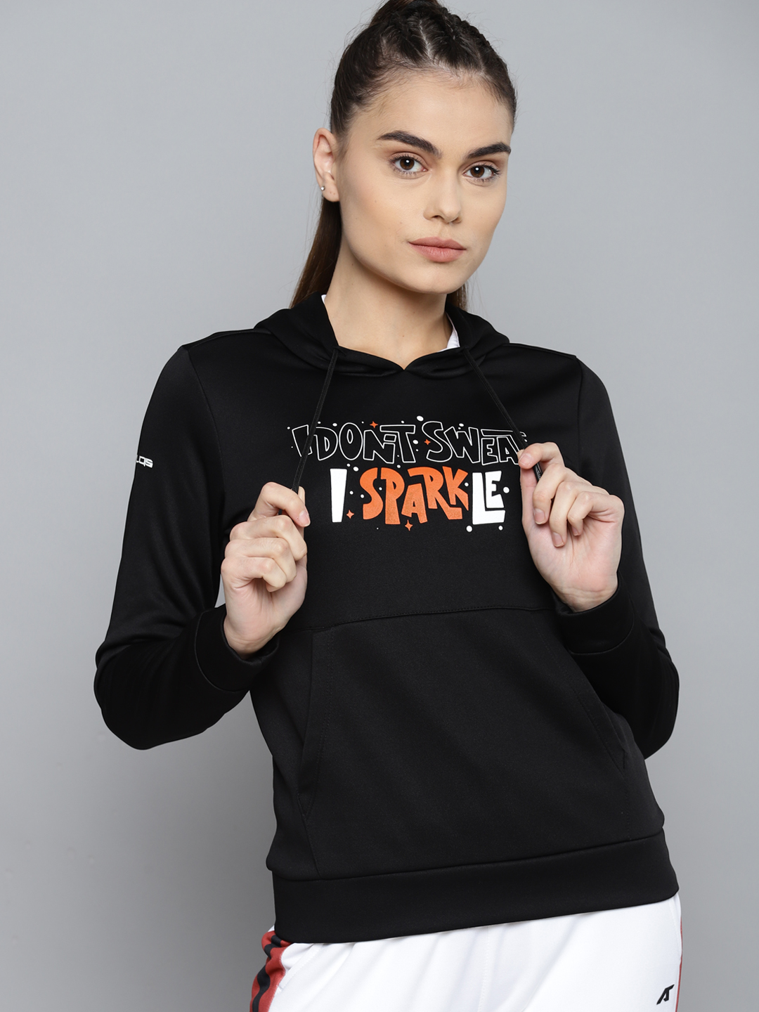 Women Black Hooded Sweatshirt