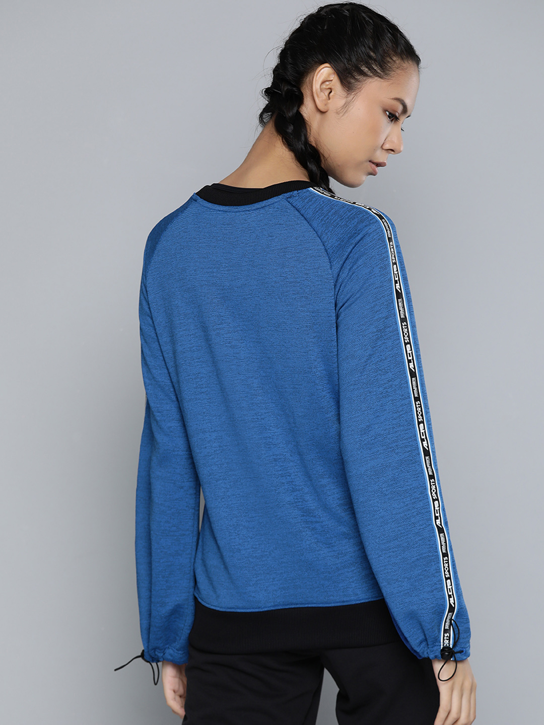 Alcis Women Blue Melange Effect Training Sweatshirt (3)