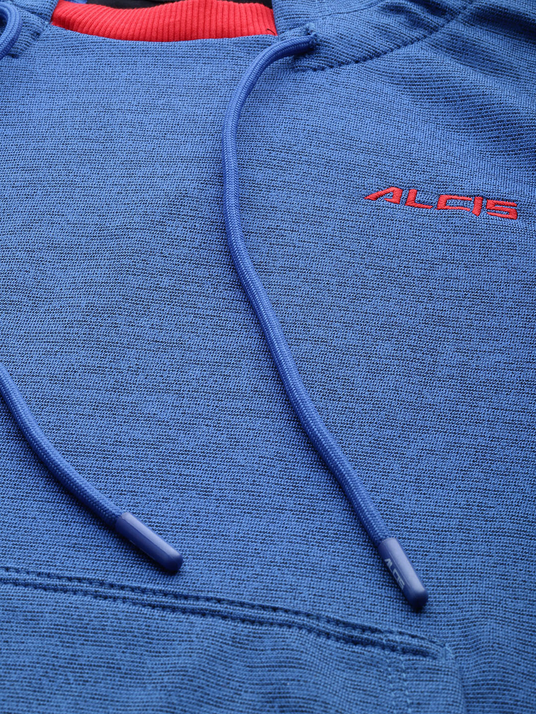 Alcis Women Blue Self Design Hooded Sweatshirt (5)