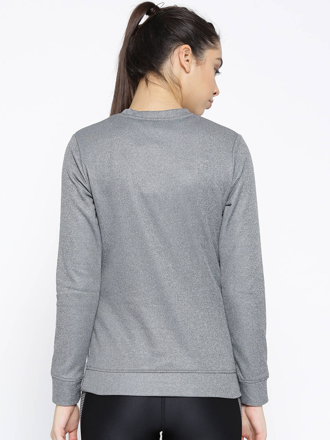 Alcis Women Grey Melange Solid Sweatshirt (3)