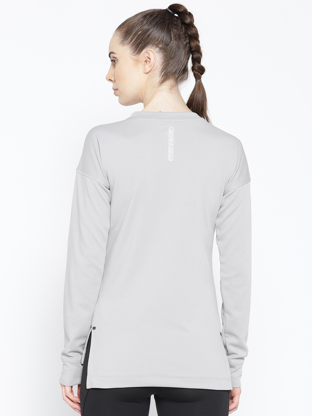Alcis Women Grey Self Design Sweatshirt (3)