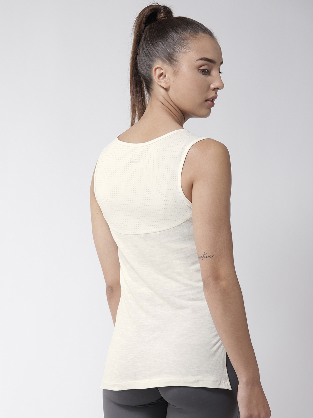 Alcis Women Off-White Solid Pure Cotton Top (3)
