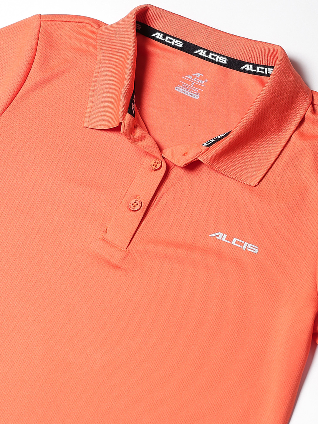 Alcis Women Orange Solid Polo Collar Sports T-shirt (5)