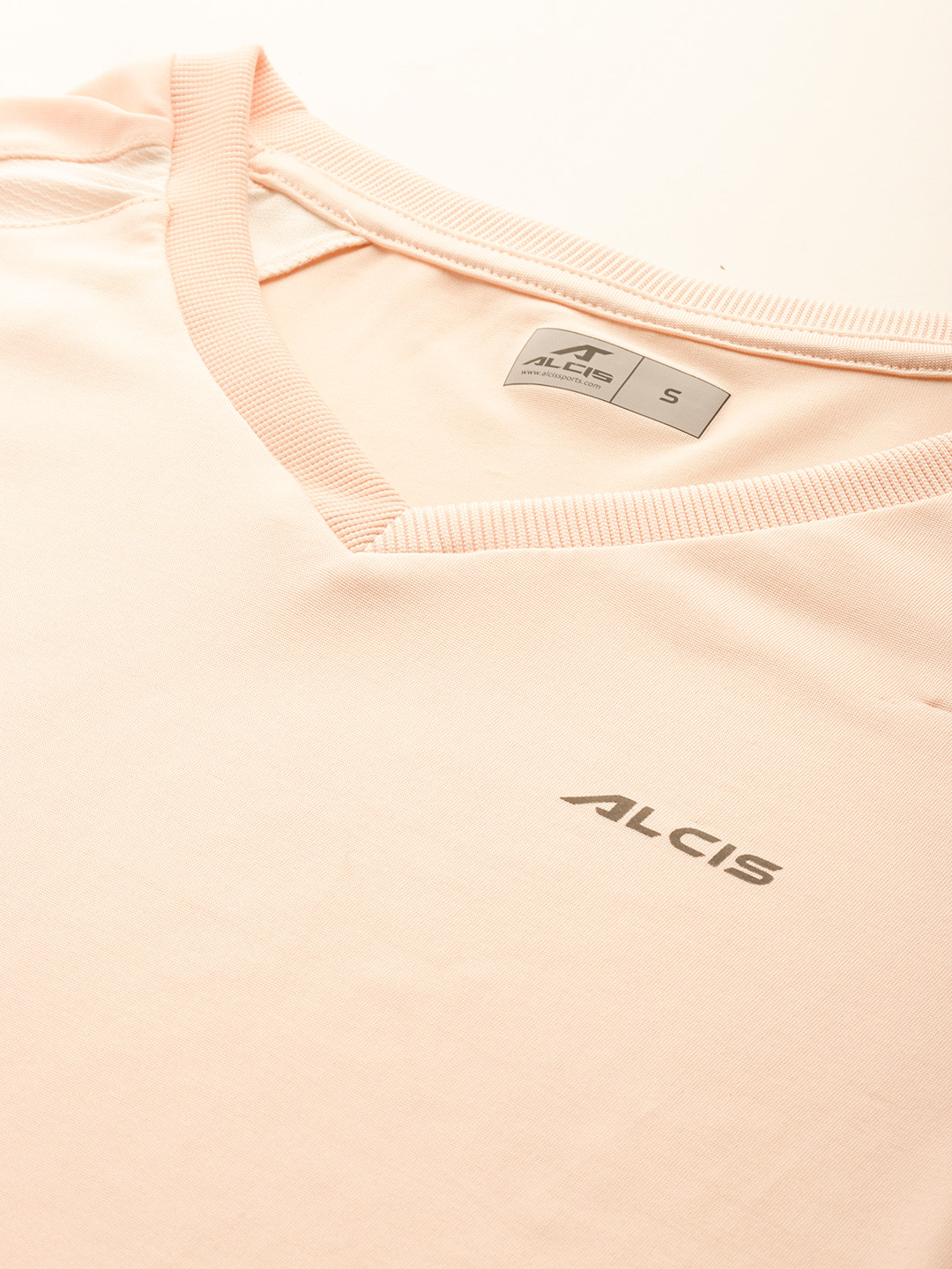 Alcis Women Peach-Coloured Solid Training T-shirt (5)