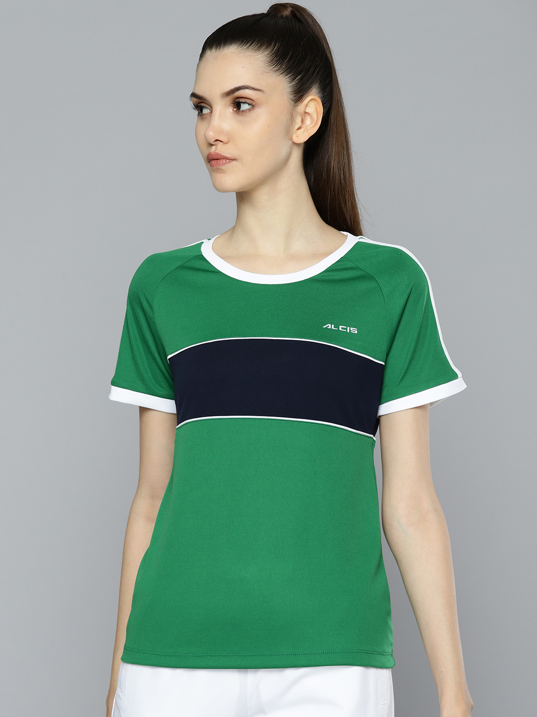 Alcis Women Striped Slim Fit T-shirt (3)