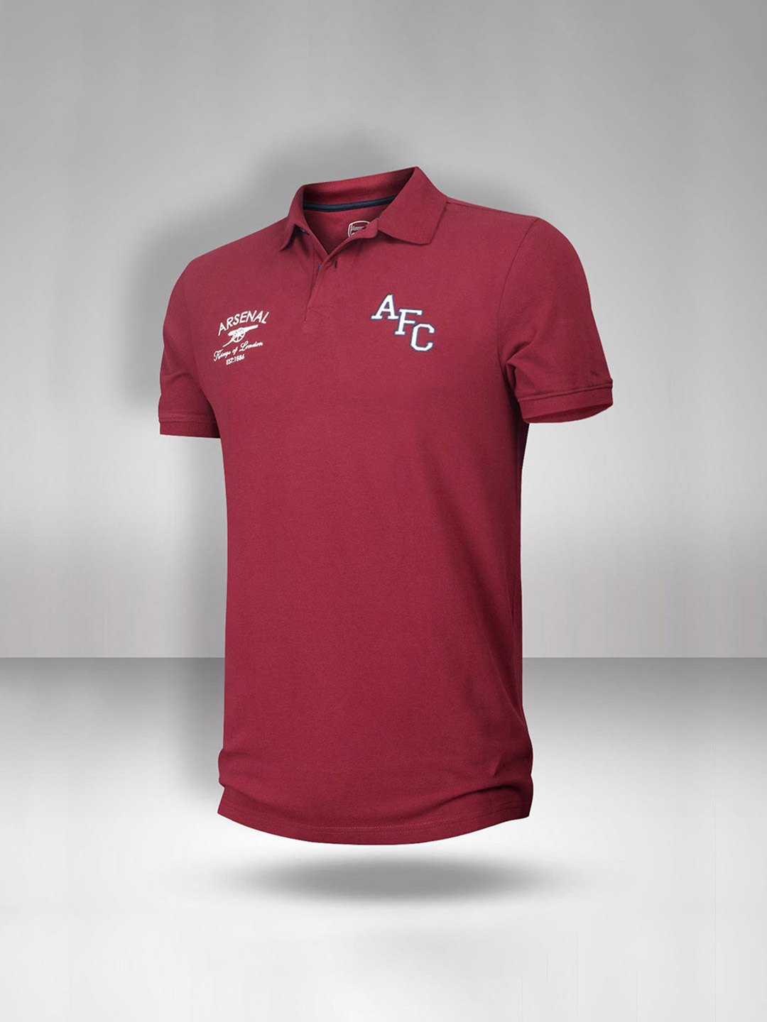 Arsenal F.C. Arsenal FC Men Maroon Embroidered Classic Polo T-shirt (1)