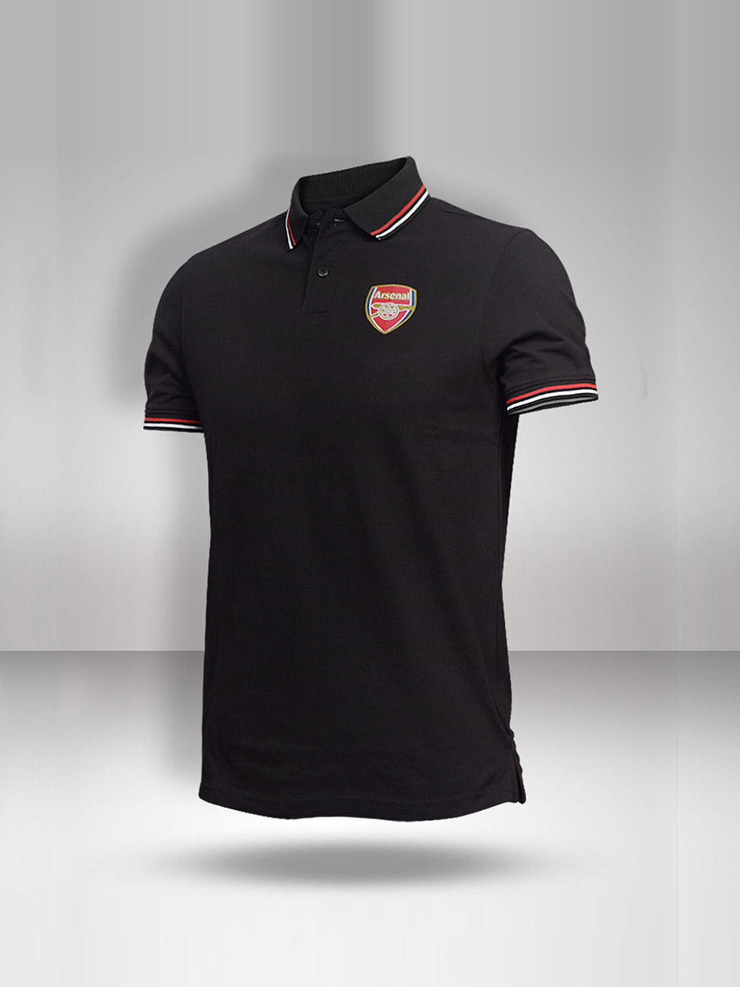 Arsenal F.C. Arsenal FC Men Regualr Black Classic Polo T-Shirt (1)