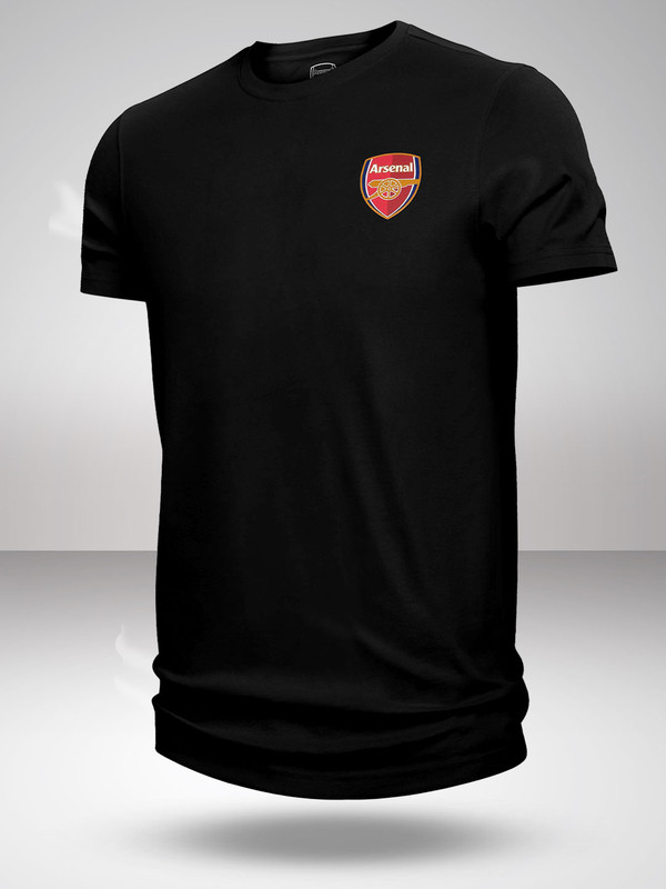 Arsenal F.C. Men Black Solid Round Neck T-Shirts (1)
