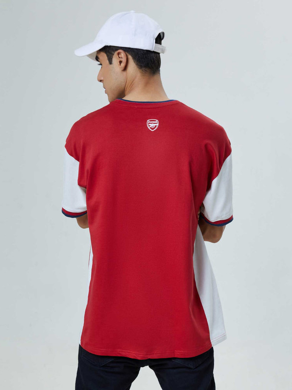 Arsenal F.C. Men Red and White Round Neck T-Shirt (2)